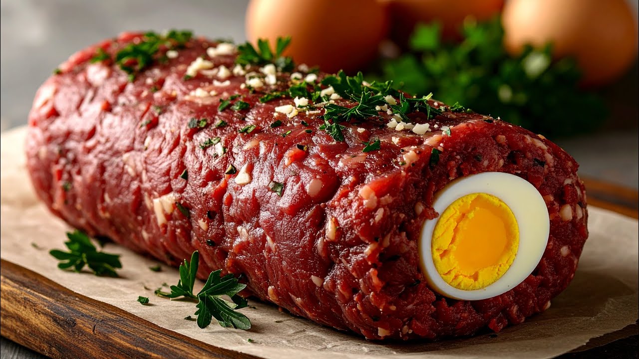 Saftiger Hackbraten aus dem Ofen – mit Ei & Käse Das zarteste Fleisch aller Zeiten!