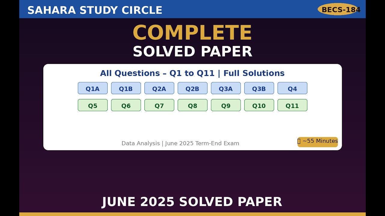 IGNOU BECS-184 June 2025 Complete Solved Paper | All Questions Q1 to Q11 | Full Video