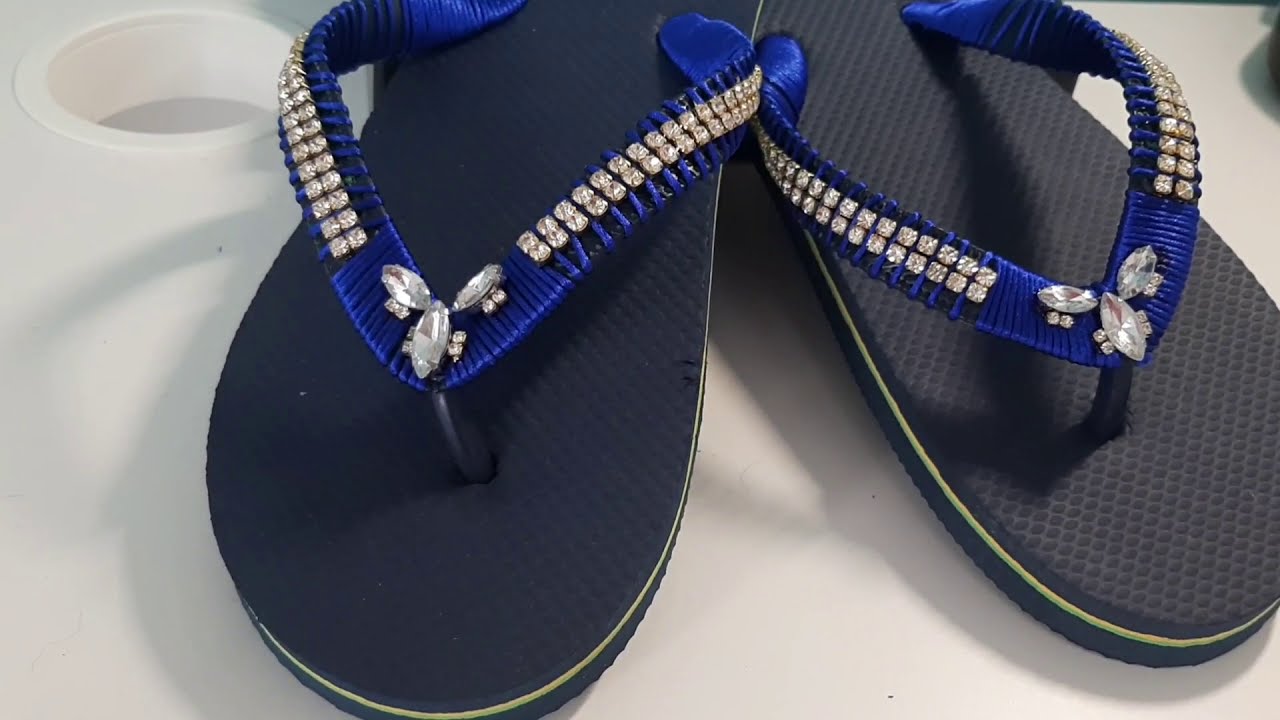 Como decorar unas chancletas o sandalias muy fácil ! beebeecraft