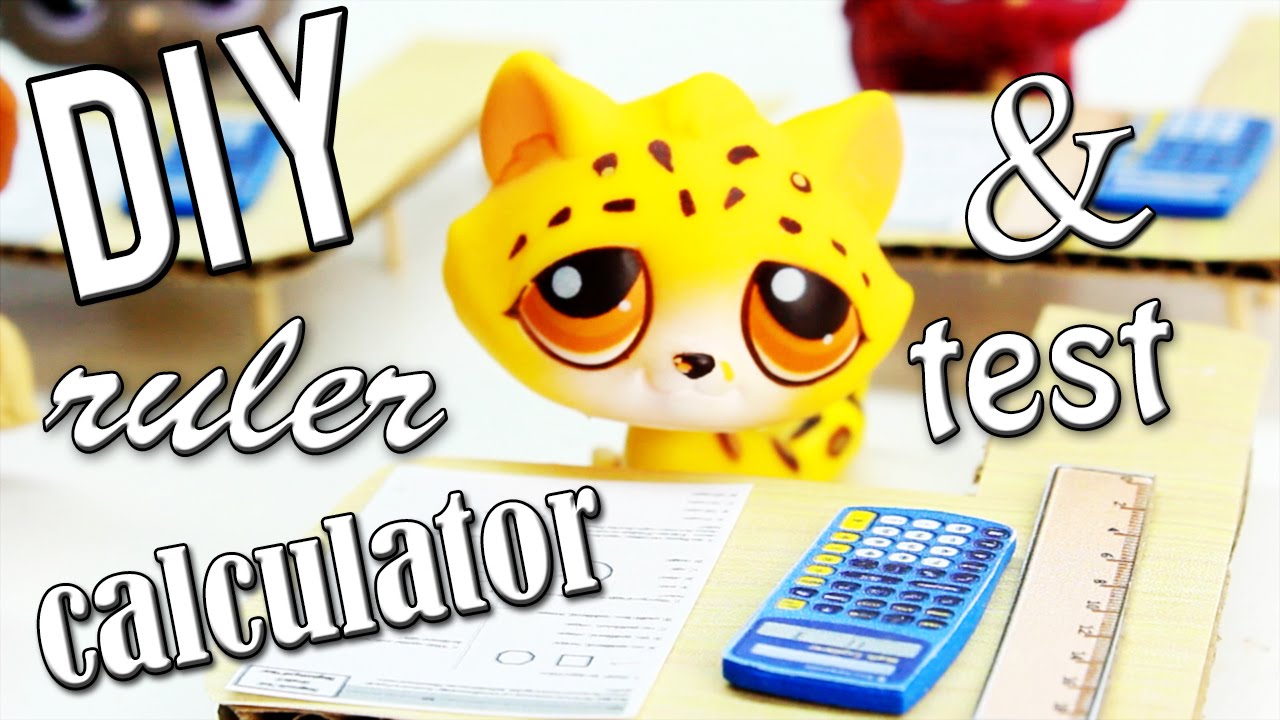 Miniatures Calculator, Ruler & Test Papers Tutorial - DIY School Supplies for LPS and Dolls