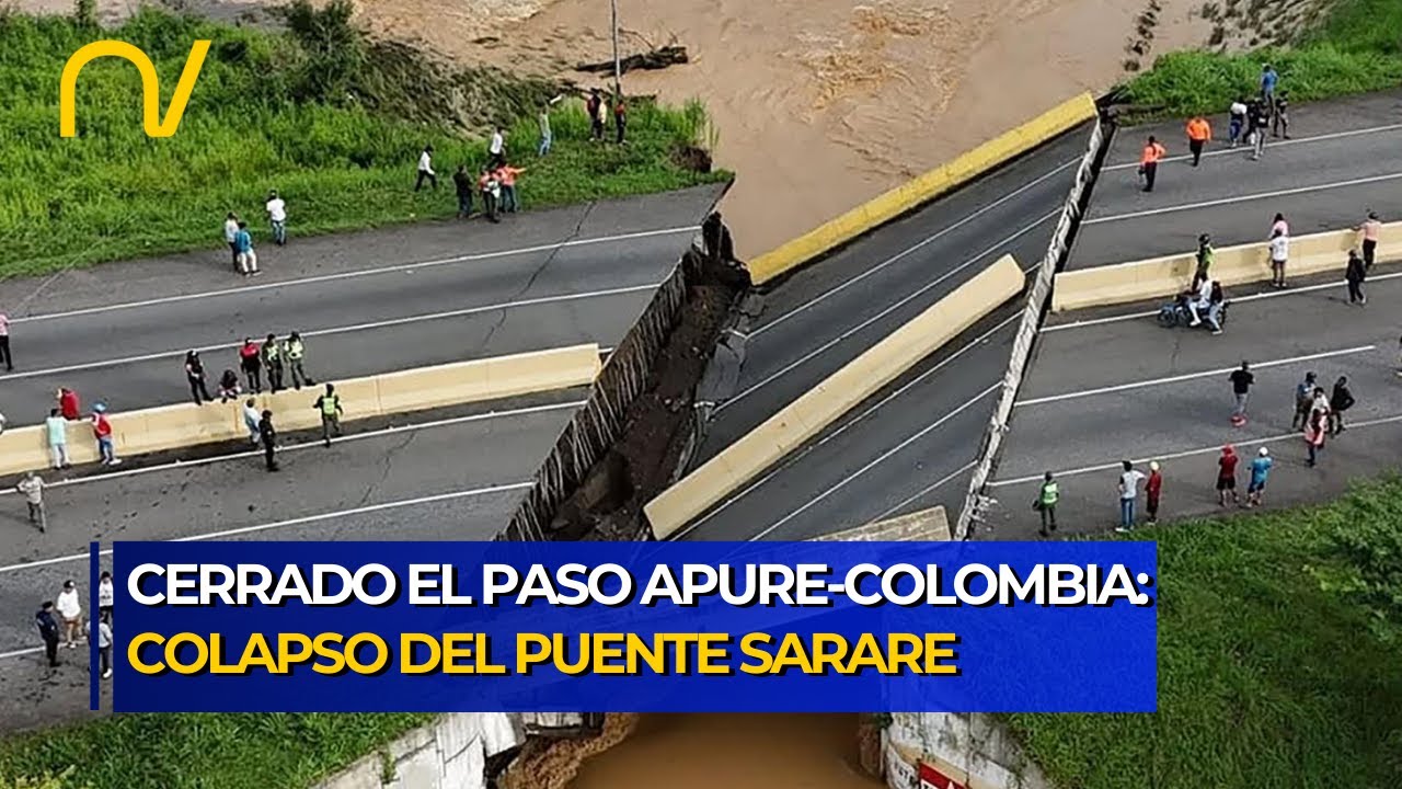 Fuertes lluvias derriban tramo del puente Sarare entre Venezuela y Colombia