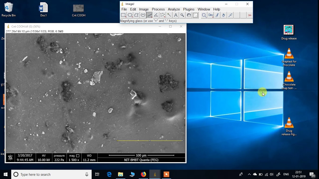 Putting scale bar at an user-defined location of a micrograph