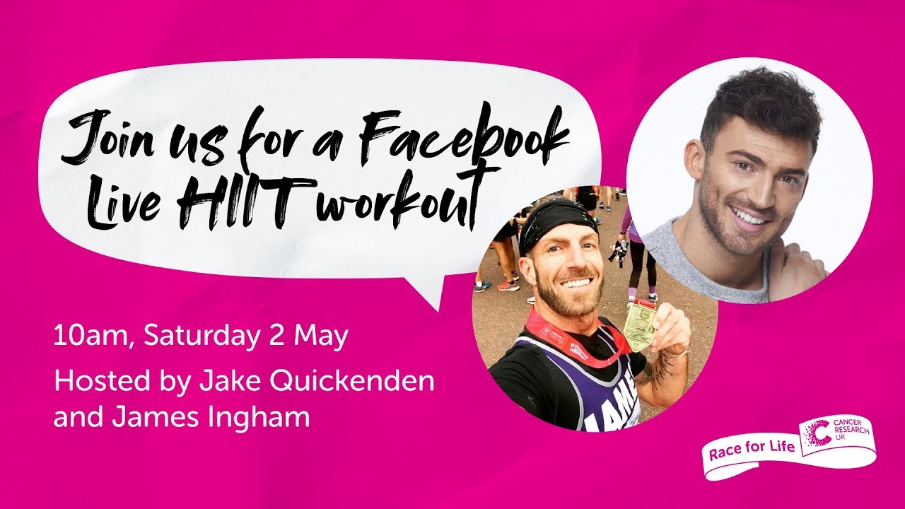Jake Quickenden and James Ingham lead a virtual HIIT workout for the Race for Life at Home