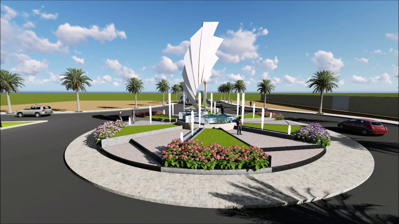 Aménagement proposé (02) du rond point -cours- Biskra تهيئة مقترحة لمفترق الطرق -الكورس- بسكرة