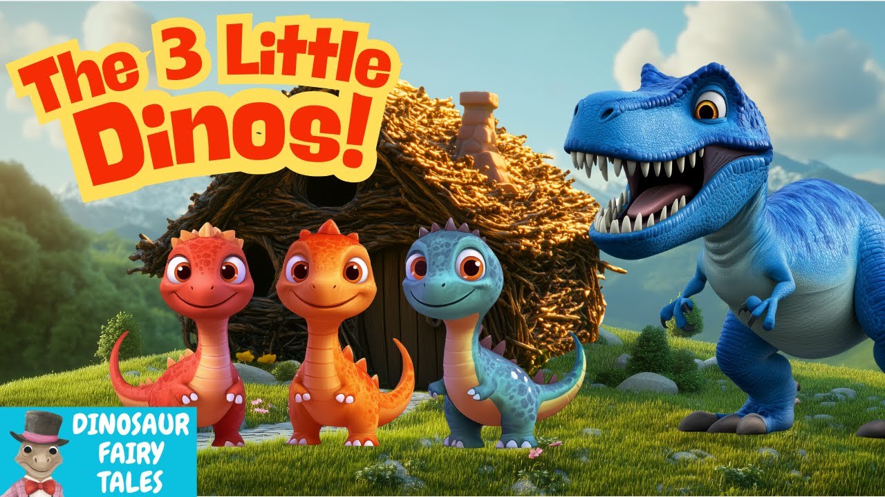 🦖 The Three Little Dinosaurs - A Three Little Pigs Fairy Tale for Kids