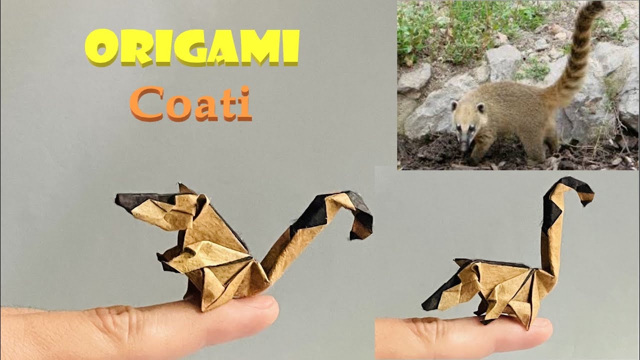 How to make Origami Coati, step by step step tutorial