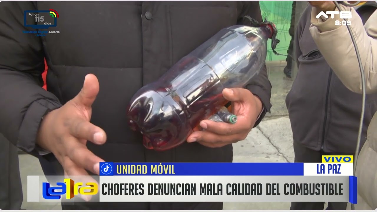 Choferes protestan en puertas de la ANH por presunta mala calidad del combustible