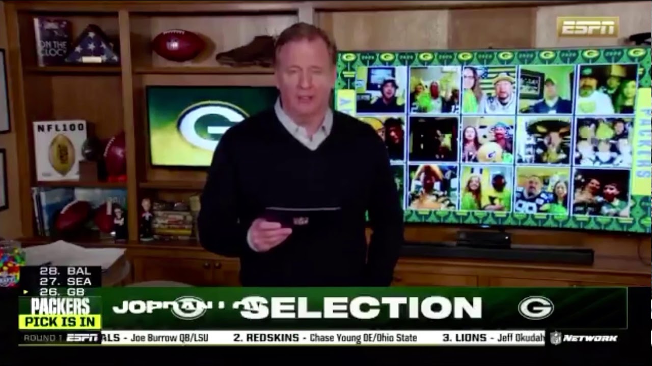 2020 NFL Draft-  Quarterback Jordan Love Selected by the Green Bay Packers With the 26th Pick