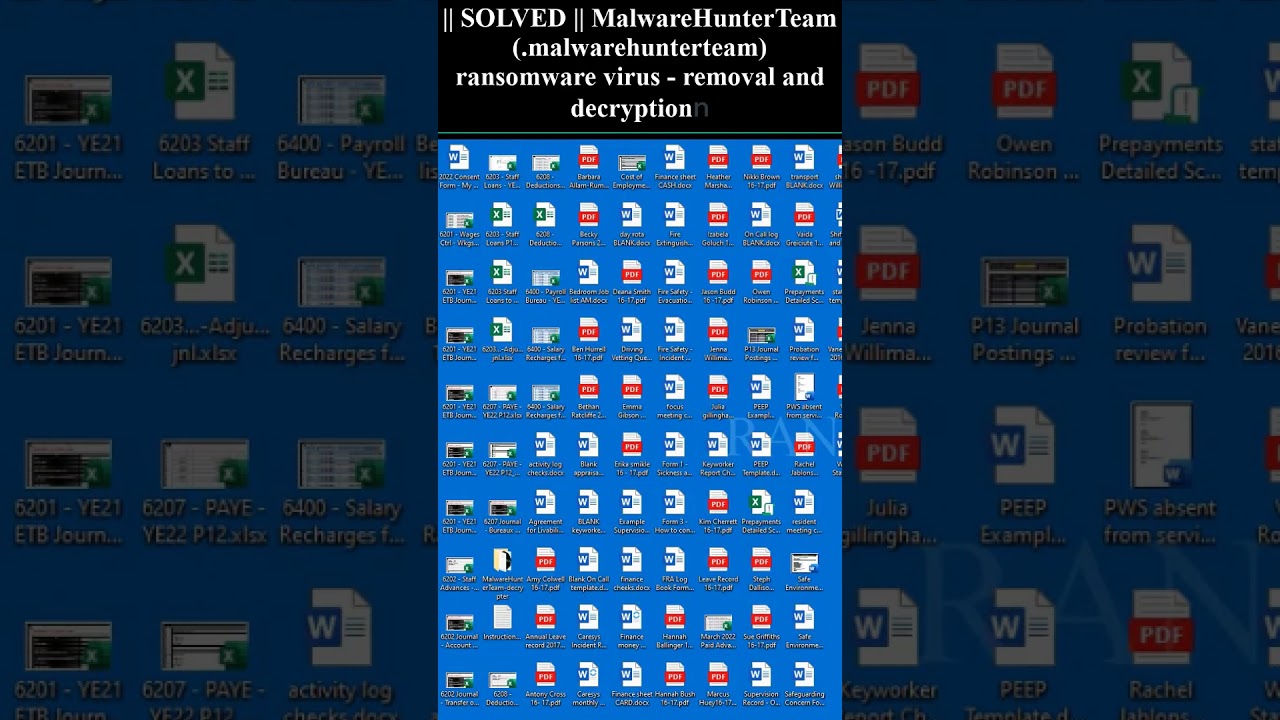|| SOLVED || #MalwareHunterTeam (.malwarehunterteam) #ransomware #virus - #removal and #decryption