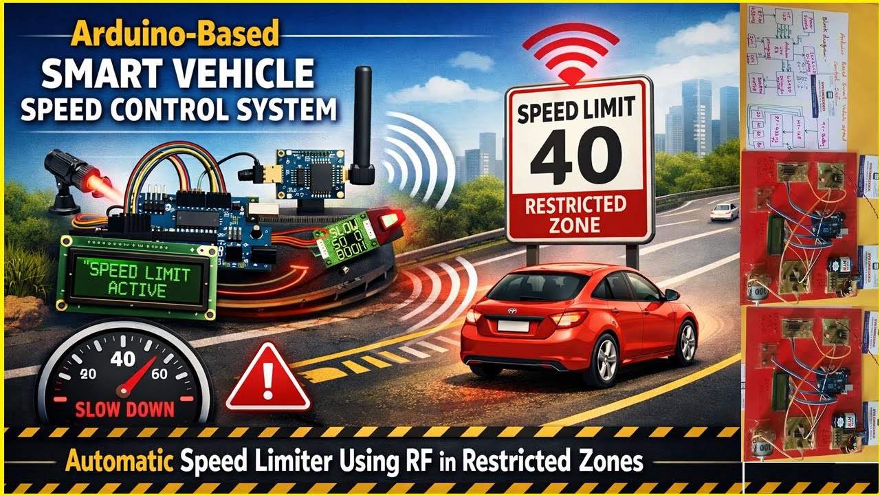Arduino Smart Vehicle Speed Control System 🚗 | Automatic Speed Limiter Using RF in Restricted Zones