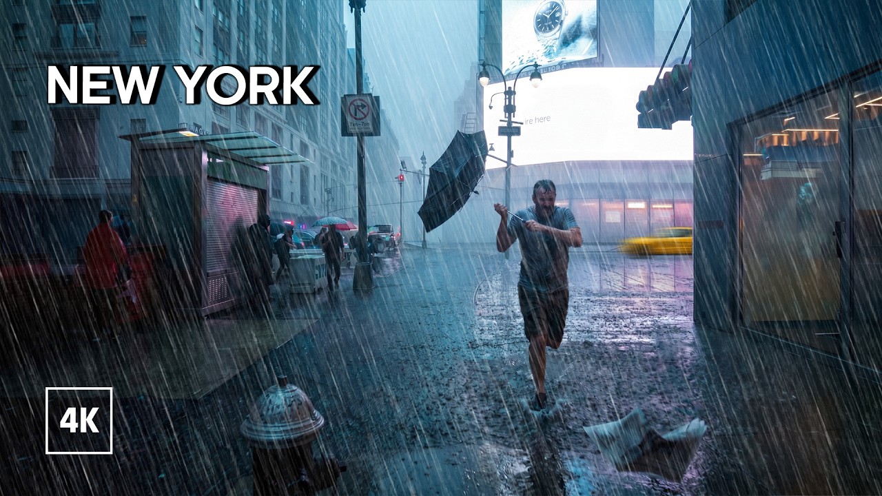 8 HOURS of Walking in the RAIN ☔️ Heavy Rainy Walks Through New York