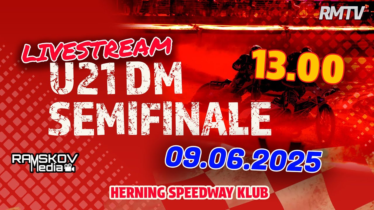 LIVE - u21 DM semifinale Herning Speedway Klub 09.06.2025