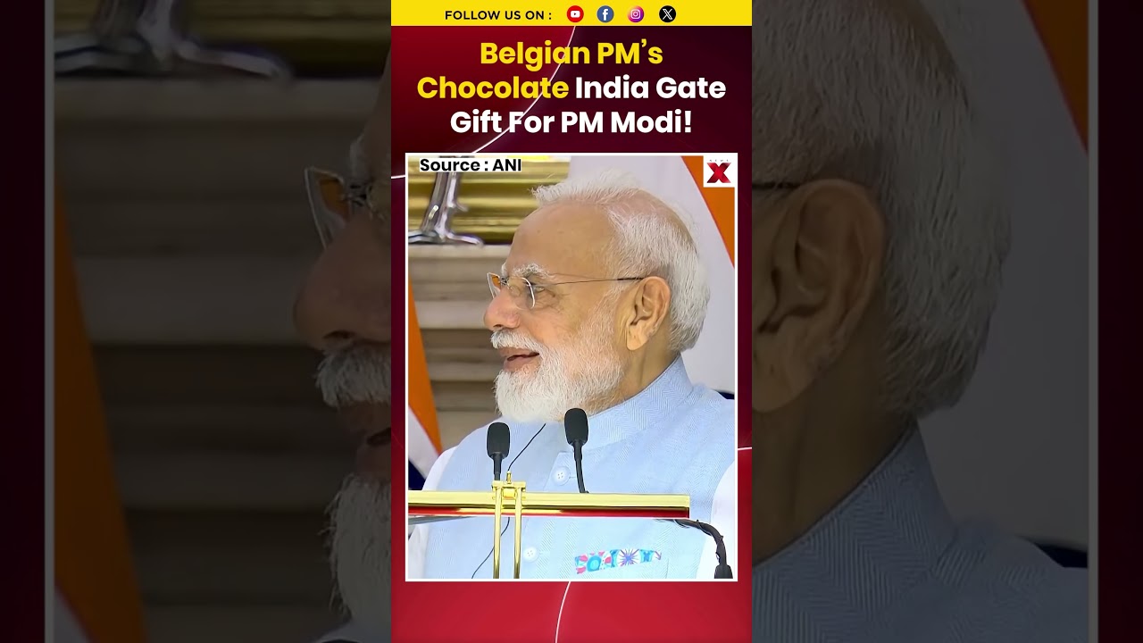 Belgian PM&rsquo;s Chocolate India Gate Gift For PM Modi Melts During Journey To India #pmmodi #shorts