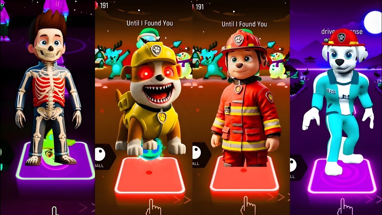 PAW Patrol' Team Ryder - Ryder 🆚 Ryder 🆚 Ryder 🆚 Ryder  🎶 Tiles Hop