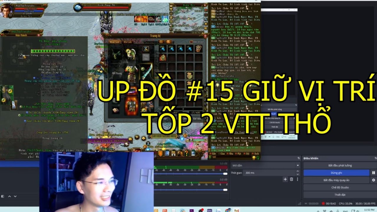 THĂNG CẤP TRANG BỊ LÊN 15 SAO, KHẢM FULL THÂN PHÁP TOP 2 VTT THỔ - HUYTUN
