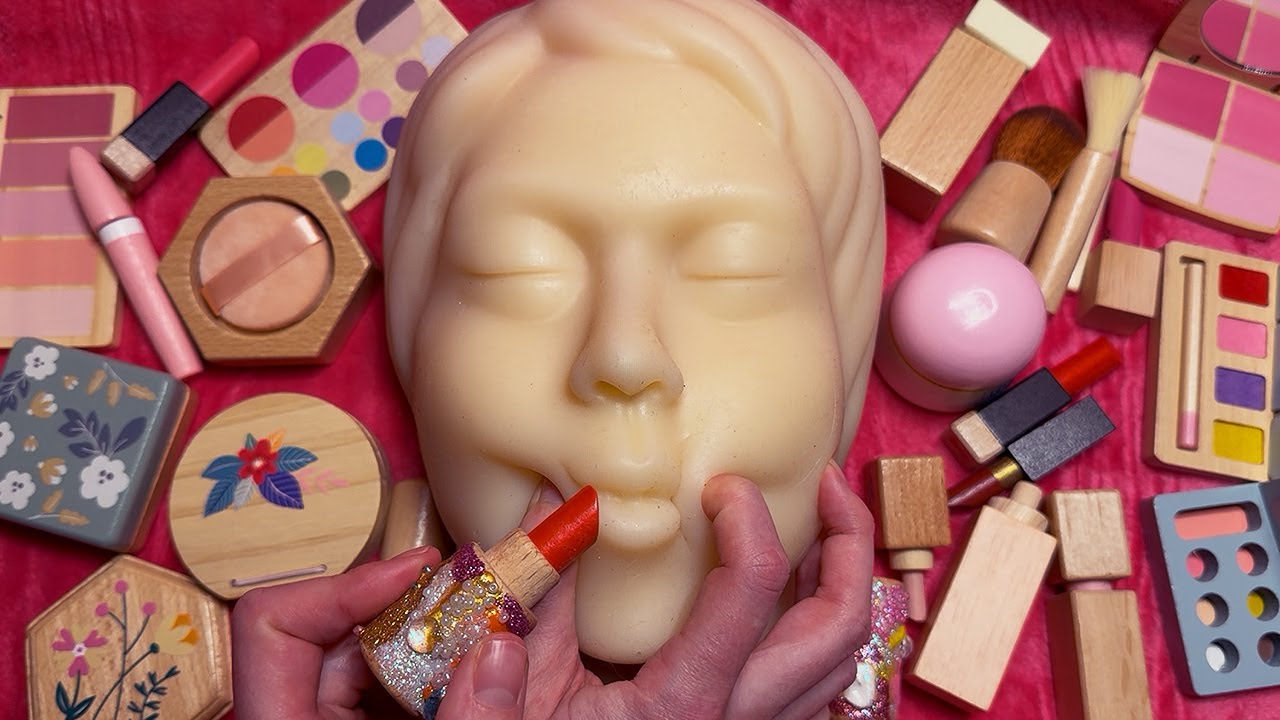 ASMR Wooden Makeup on Squishy Mannequin (Whispered)