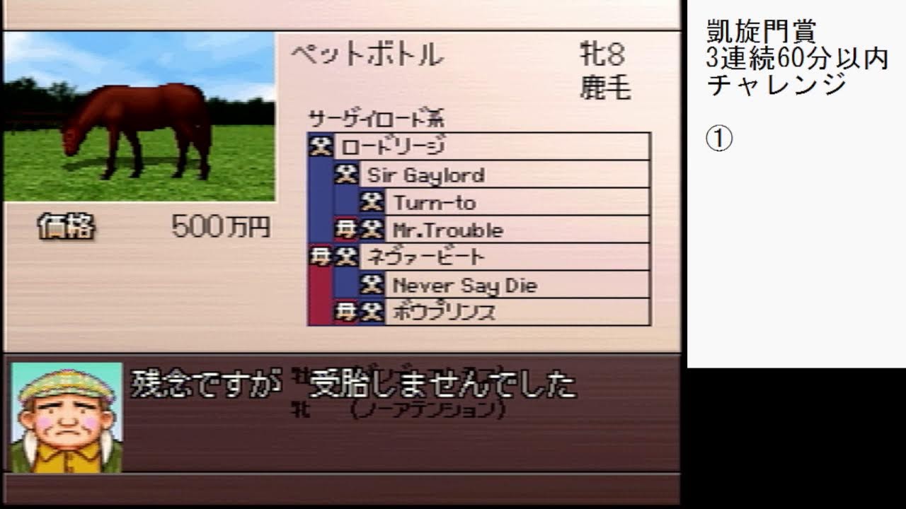 凱旋門賞3回連続60分以内クリアを目指す【ダビスタ97】