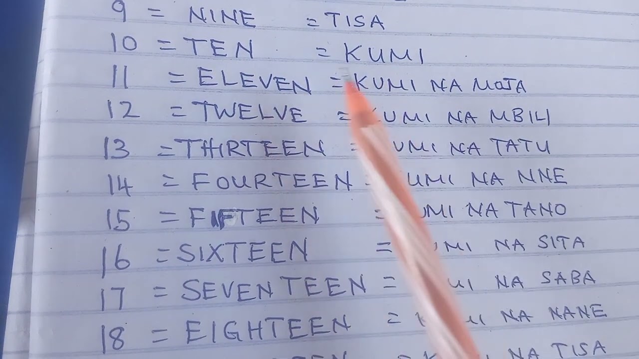 jinsi ya kuhesabu kwa kingereza eg eleven, twelve,thirteen =kumi na moja...