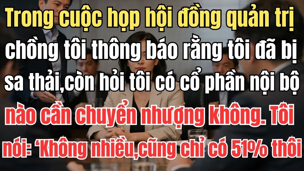 Trong cuộc họp hội đồng quản trị, chồng tôi thông báo rằng tôi đã bị sa thải, còn hỏi tôi có cổ phần