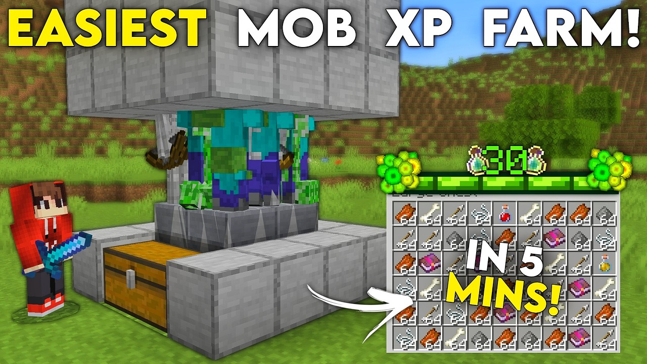 EASIEST MOB XP FARM EVER in Minecraft Bedrock! (26.1+)