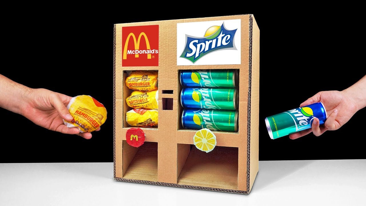 DIY How to Make McDonald's and Sprite Vending Machine from Cardboard
