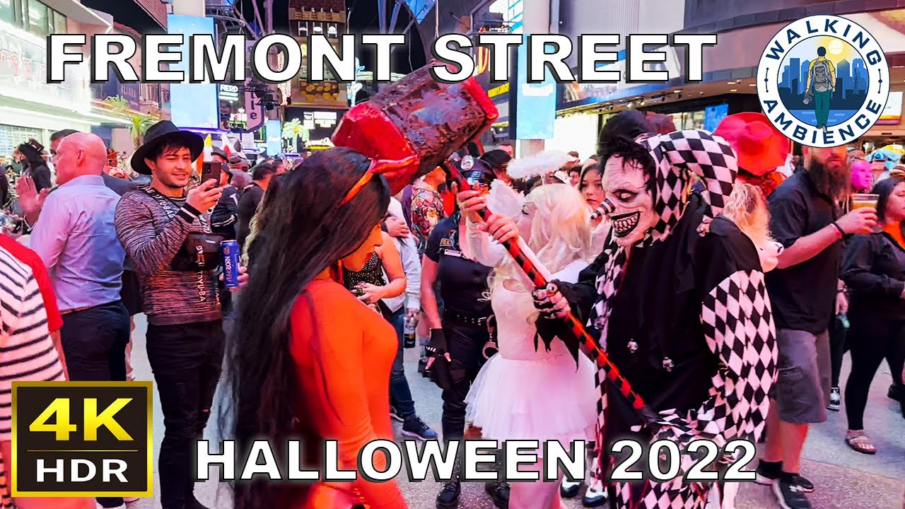 [4K HDR] Fremont Street Las Vegas Halloween 2022 Walking Tour | Downtown Las Vegas