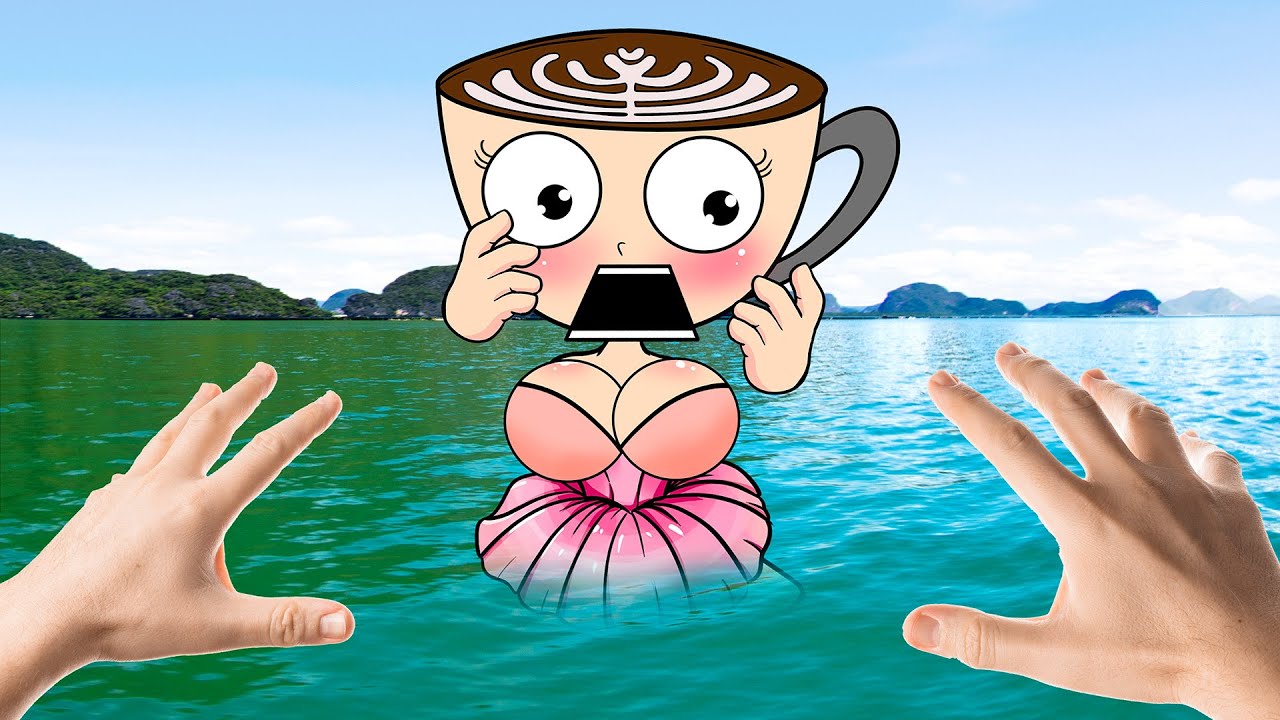 Очистка BALLERINA CAPPUCINA от грязи в море... (Sprunki в реальной жизни)
