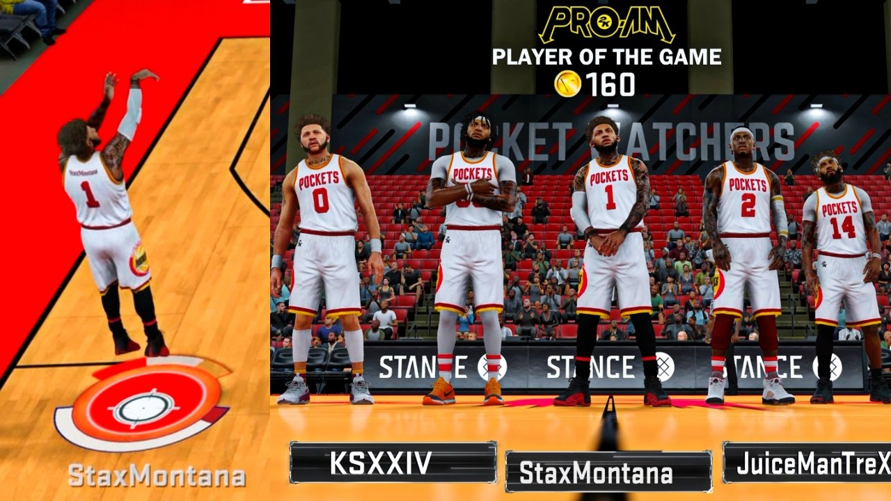 TOP 5 SHARPSHOOTER MADE 8 3's IN A ROW! DROPPED 21 POINTS IN THE 2ND HALF! - NBA 2K17 PRO-AM