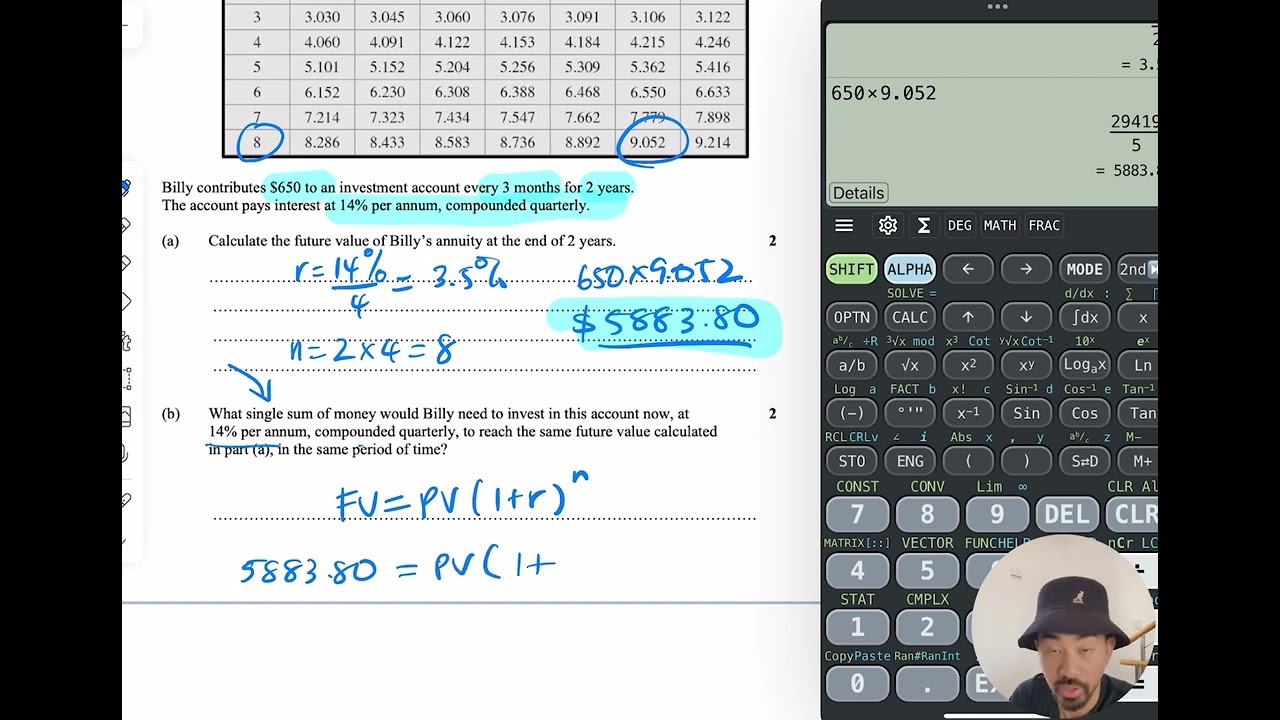 HSC Maths Standard 2 - Future Value Annunity Question (Annuities)