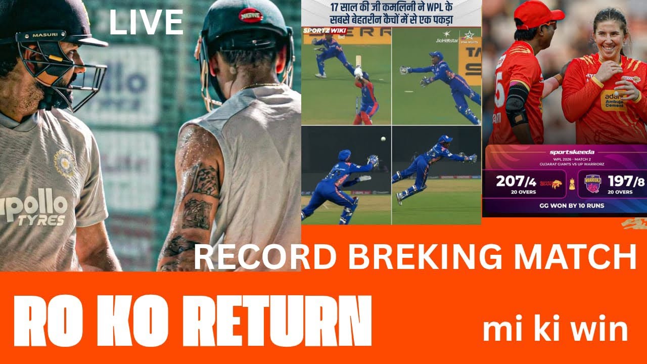 RO KO RETURN TOMORROW MI WIN AGAINST DC   GG WIN AGAINST UPW.   CRICKET WITH HR