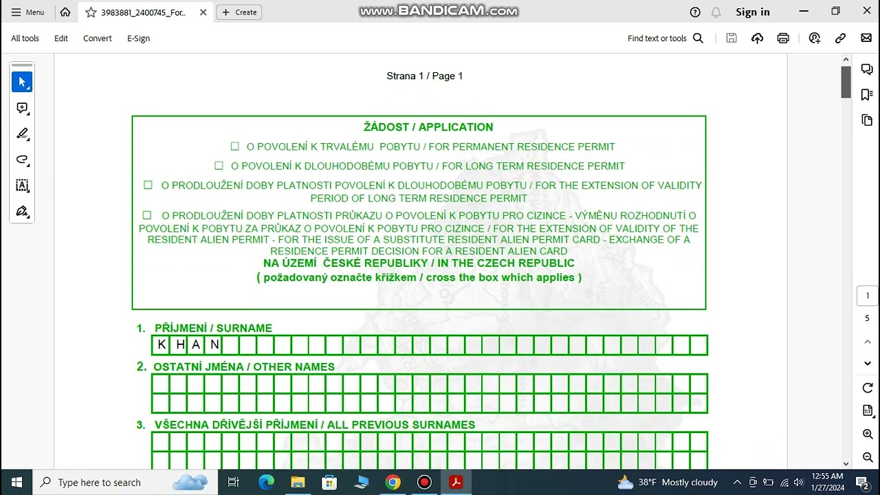 How to fill Visa Application form Czech Republic