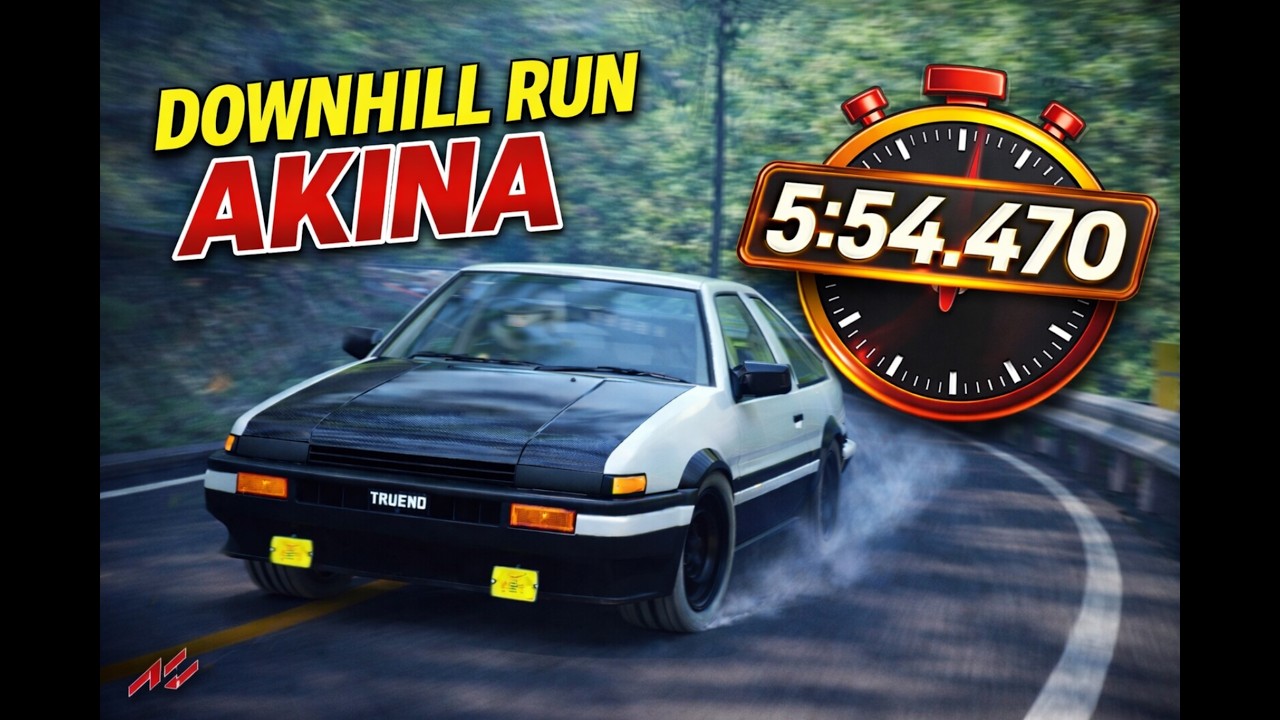 Stock AE86 Akina downhill run (Assetto Corsa)