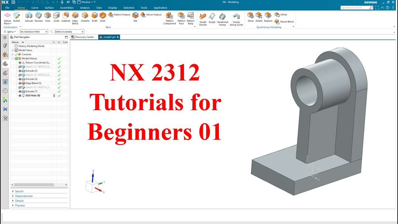 Учебные пособия по Siemens NX для начинающих|NX 2312|tutorial-01