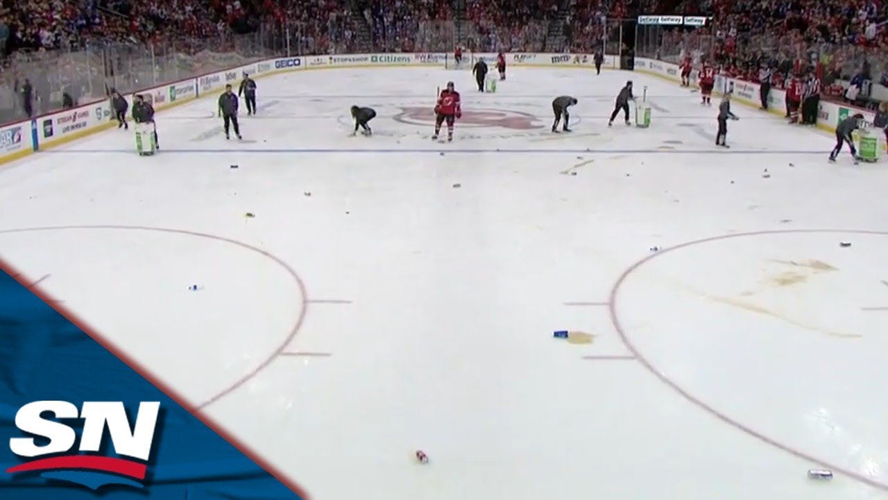 Crowd In New Jersey Throw Debris On Ice After Third Devils Goal Is Overturned