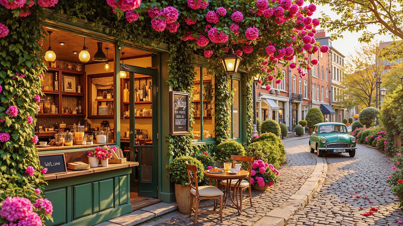 Cozy Morning Jazz Cafe Ambience | Peaceful Spring Jazz Music For Focus, Work And Relaxation