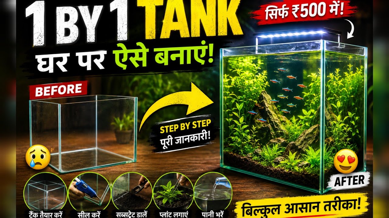 DIY Aquarium Tank at Home 🐠 Budget BuildCustom 14x12x12 Tank Under ₹400