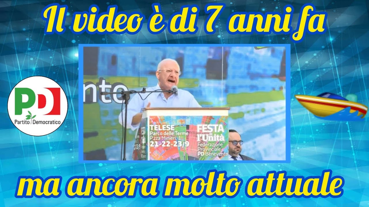 De Luca parla di sicurezza e immigrazione rivolgendosi al PD!