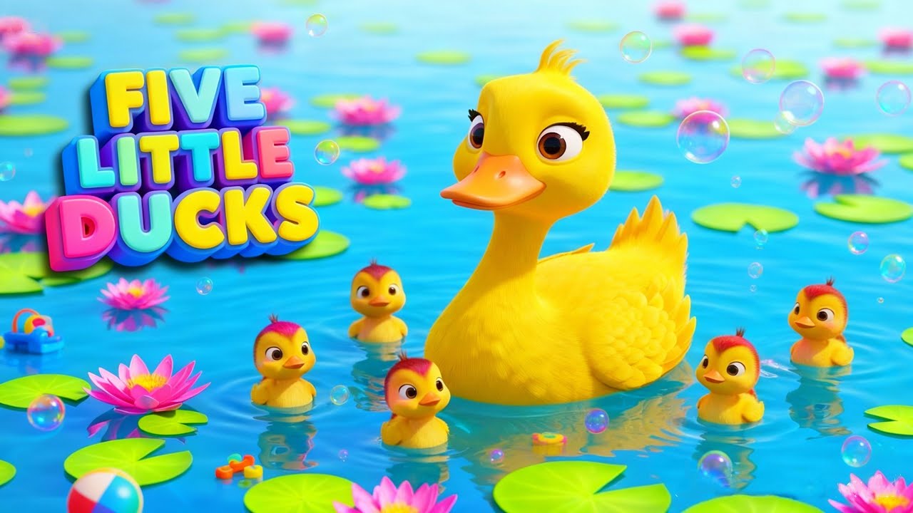 Five Little Ducks Went Swimming One Day 🦆 | 3D Nursery Rhymes | Counting Songs for Kids