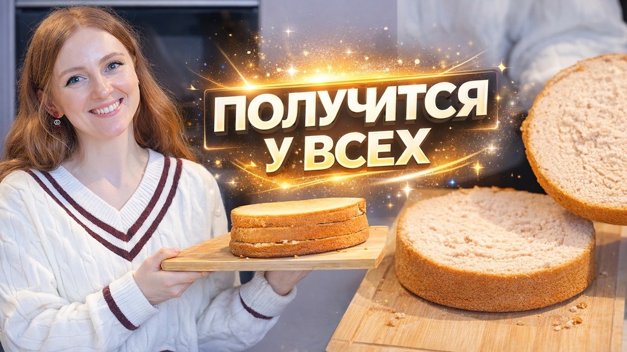 БИСКВИТ, КОТОРЫЙ НЕ ОПАДАЕТ! Пышный Классический Бисквит Без Разрыхлителя | 100% Результат