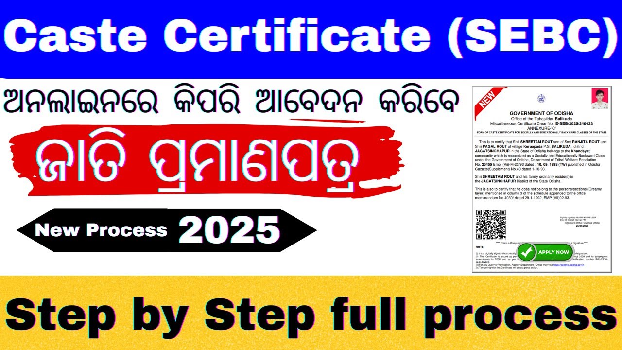 How To Apply SEBC  Certificate in Online // Caste Certificate Apply in Online Odisha