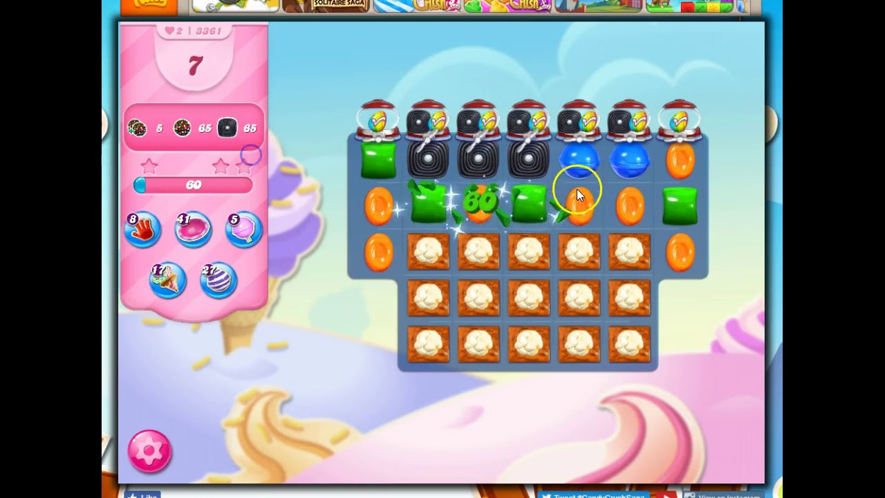 Candy Crush Level 3361 Talkthrough, 8 Moves 0 Boosters