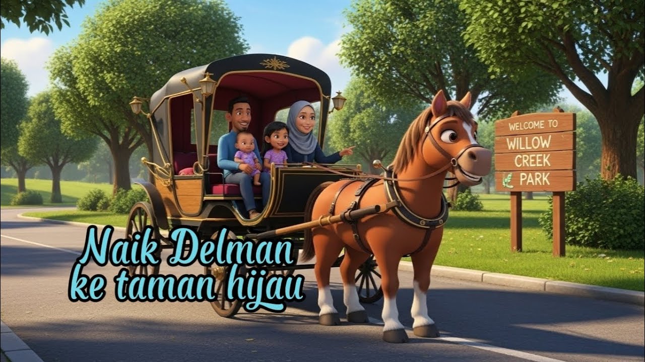 Naik Delman ke taman hijau || lagu anak anak || animasi 3D ||