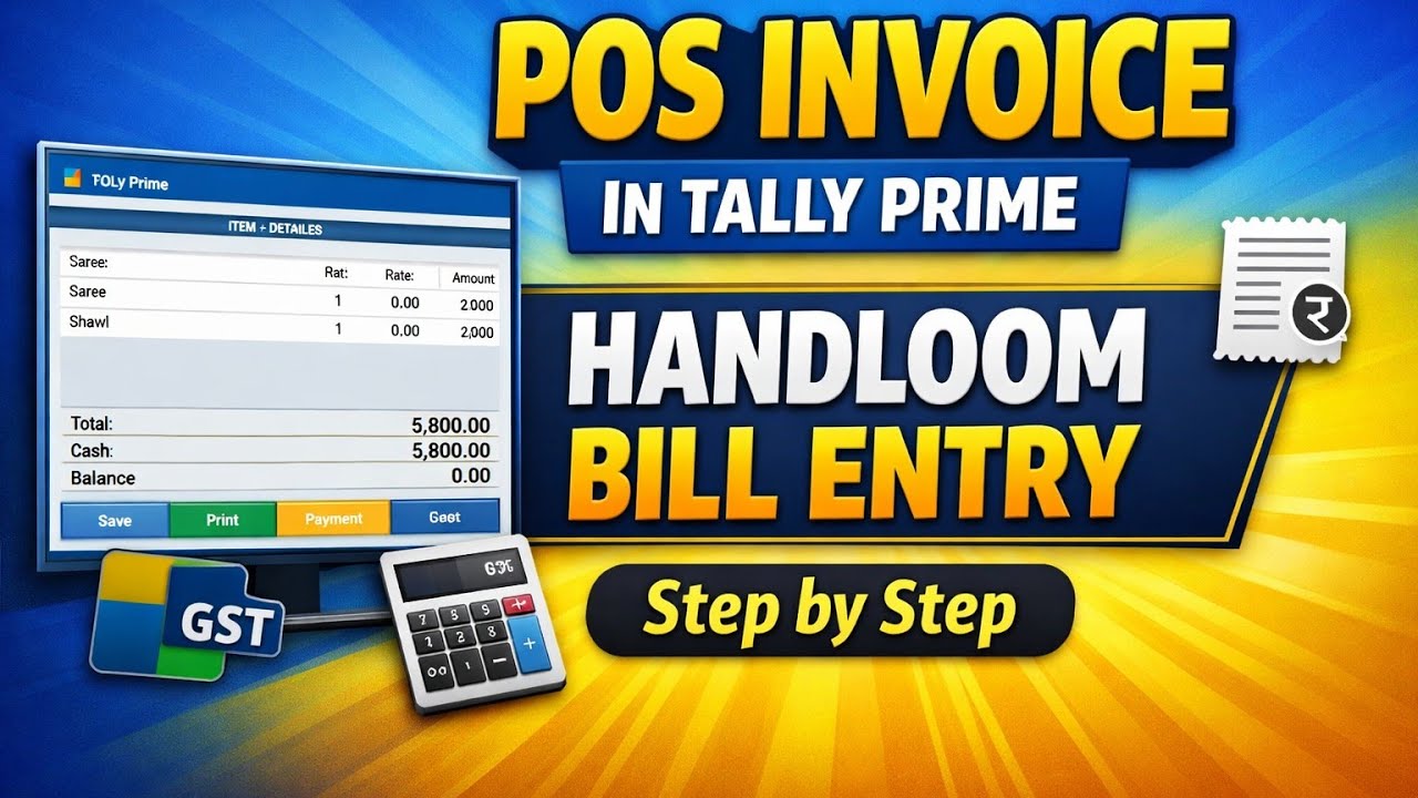 TALLY PRIME SALES BILL ENTERY | HANDLOOM & POS-INVOICE STEP BY STEP