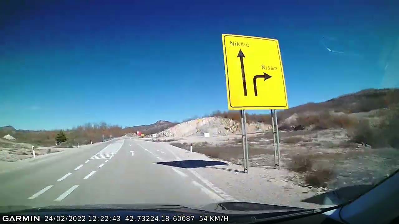 DRIVE #1768: Bileća (Bosnia and Herzegovina)-Nikšić (Montenegro) (timelapse 4x) *Read Description*
