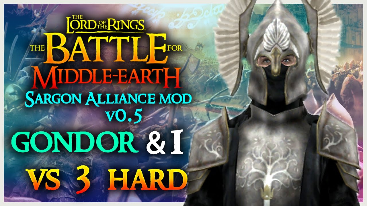 EREBOR & GONDOR vs 3 HARD (2v3) | The Battle for Middle-earth - Co-op Skirmish / S.A.M v0.5