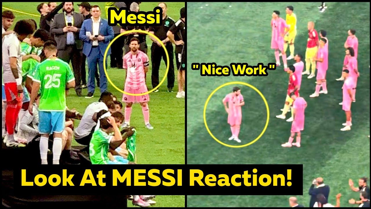 Messi watches teammates reaction during celebrations in final loss