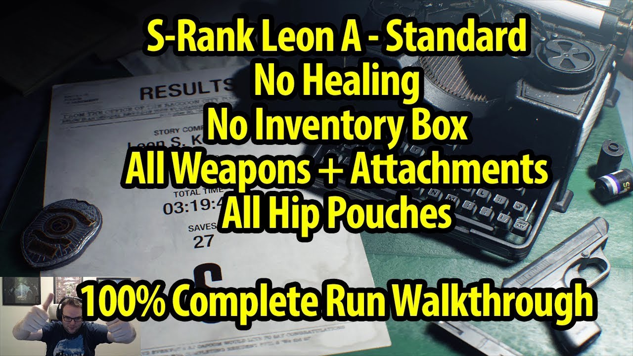 Resident Evil 2 Remake - S Rank Frugalist Minimalist - Leon Standard - No Healing / No Inventory Box