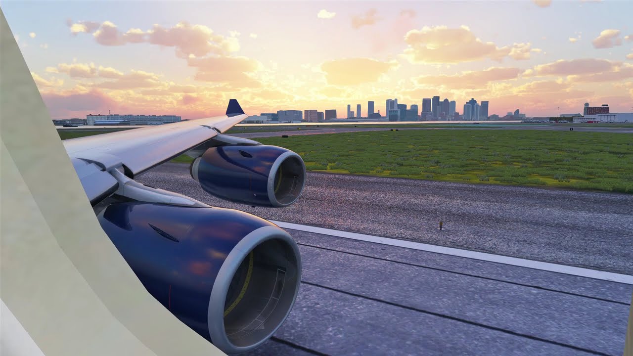XP12.3 Toliss A346 evening departure from KBOS (pax view)
