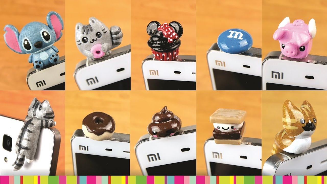 Más de 10 DECORACIONES para Tapones de Celular de arcilla polimérica