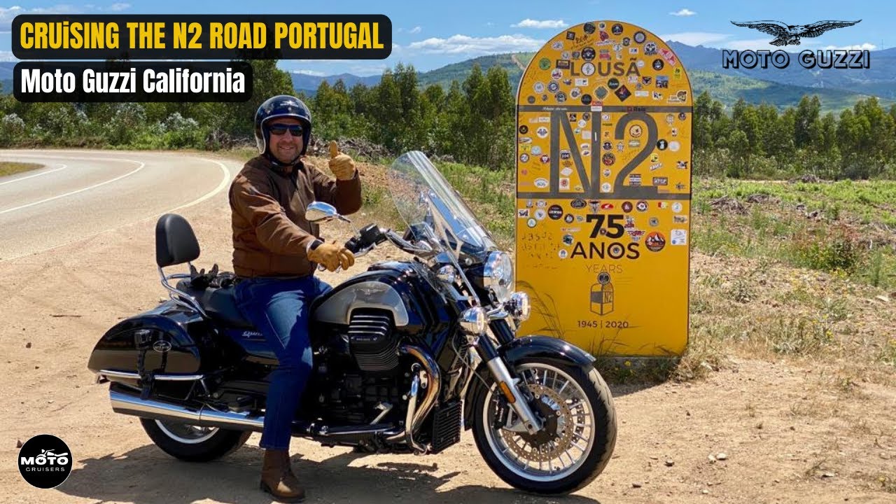 Moto Guzzi California 1400 Touring - riding the famous N2 road to Gois, Portugal